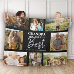 Grandpa You are the Best Modern Photo Collage Fleece Blanket<br><div class="desc">Grandpa you are the Best! Modern photo collage with space for 8 family pictures surrounding trendy script typography with your personalised names make for a unique keepsake gift!</div>