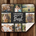 Grandpa You are the Best Modern Photo Collage Sherpa Blanket<br><div class="desc">Grandpa you are the Best! Modern photo collage with space for 8 family pictures surrounding trendy script typography with your personalised names make for a unique keepsake gift!</div>