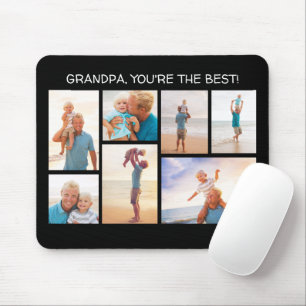 Grandpa You're the Best 7 Photo Collage Grandchild Mouse Mat