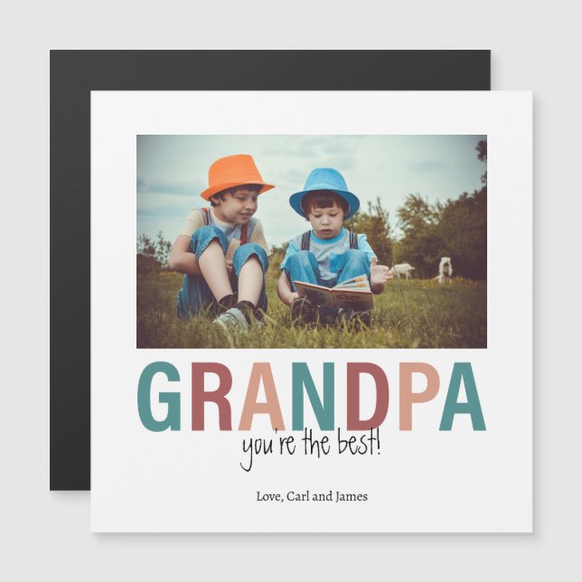 Grandpa You're the Best Photo Custom Modern  (Front/Back)