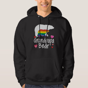Grandpapa Lgbt Bear Gay Lesbian Pride Rainbow Flor Hoodie
