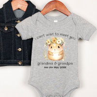 Grandparent Baby Announcement Botanical Boho Mouse