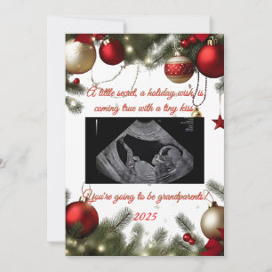 Grandparent Christmas Pregnancy Announcement Card