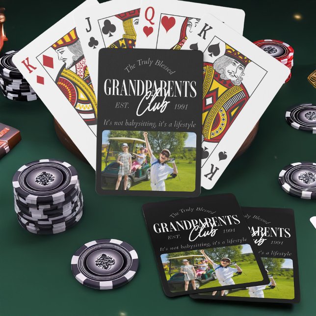 Grandparent Club It's a Lifestyle Funny Playing Cards (Grandparents Club playing cards)