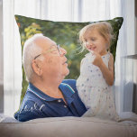 Grandparent Grandchild Photo Pillow Love Script<br><div class="desc">Take your favourite photo of your child with your Mum and Dad and put it on a pillow with the word love in script. Great for holiday gifts and birthdays.</div>