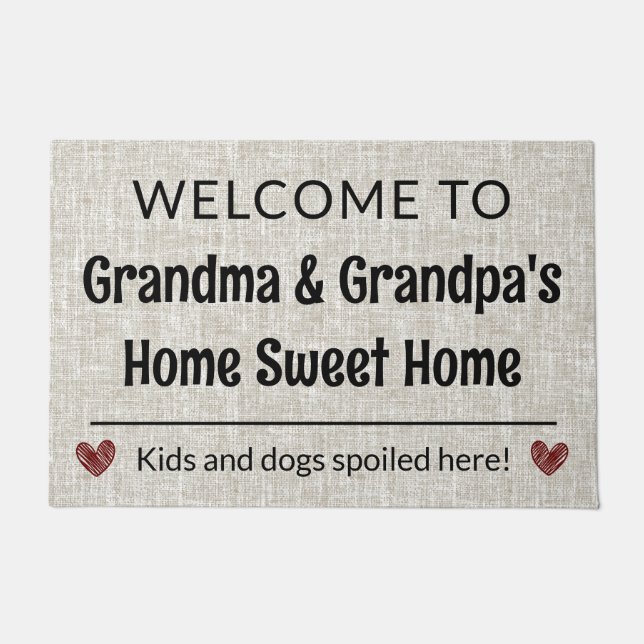 Grandparent Home Sweet Home Customisable Welcome D Doormat (Front)