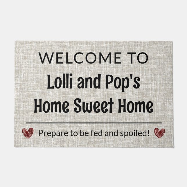 Grandparent Home Sweet Home Customisable Welcome Doormat (Front)