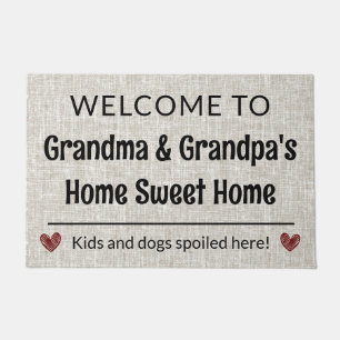 Grandparent Home Sweet Home Customizable Welcome D Doormat