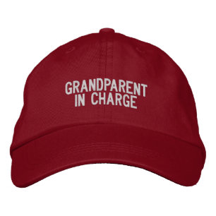 'Grandparent In Charge' Humour Gift Embroidered Hat