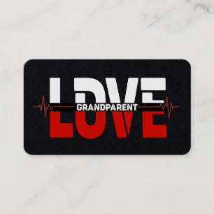 Grandparent Love Heartbeat Design Business Card