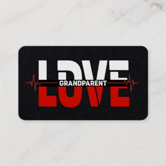Grandparent Love Heartbeat Design Business Card