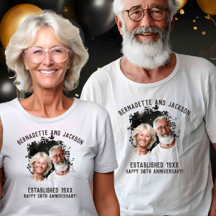 Grandparent Matching Anniversary Photo Name Date T-Shirt