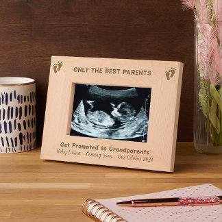 Grandparent Pregnancy Announcement Baby Foot Etched Frames