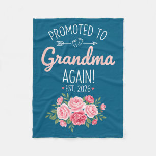 Grandparent Promoted To Grandma Again Est. 2026, N Fleece Blanket