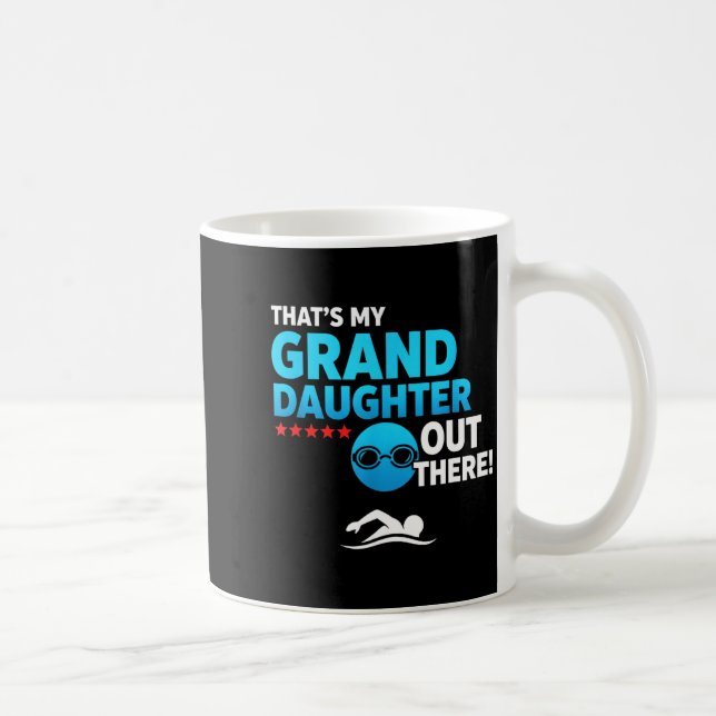 Grandparent Proud Granddaughter Swimmer Swim Meet  Coffee Mug (Right)