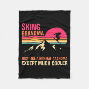 Grandparent Skiing Grandma Just Like A Normal Gran Fleece Blanket