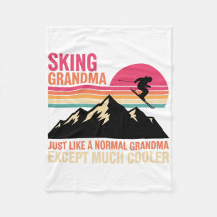 Grandparent Skiing Grandma Just Like A Normal Gran Fleece Blanket