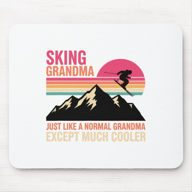 Grandparent Skiing Grandma Just Like A Normal Gran Mouse Mat (Front)