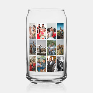 Grandparents 12 Photo Memory Collage Template Can Glass