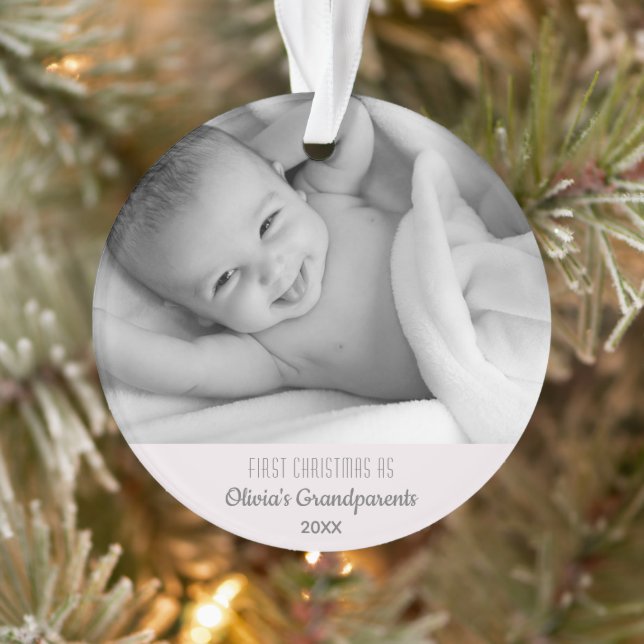 Grandparents 1st Christmas Personalised Name Photo Ornament (Tree)