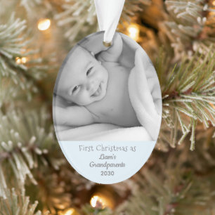Grandparents 1st Christmas Personalised Photo Name Ornament