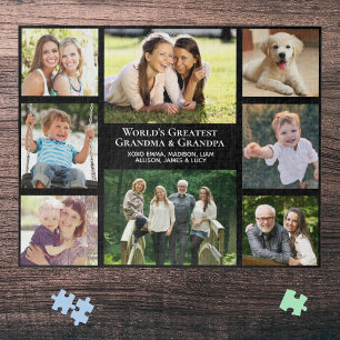 Grandparents 8 Photo Collage Jigsaw Puzzle