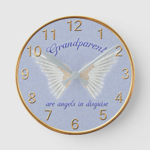 Grandparents Are Angels Wall Clock