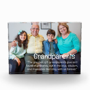 Grandparents Are Love Quote Photo Block Gift