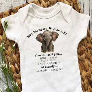 Grandparents Baby Announcement Customised Reveal Bodysuit