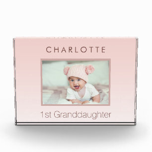 Grandparents baby custom photo 1st granddaughter block