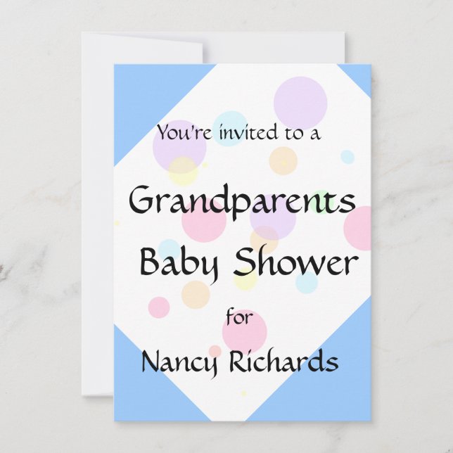 Grandparents Baby Shower Invitation - Boy Baby (Front)