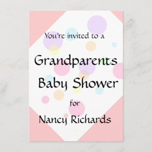 Grandparents Baby Shower Invitation - Girl Baby