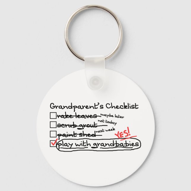 Grandparents' Checklist Key Ring (Front)