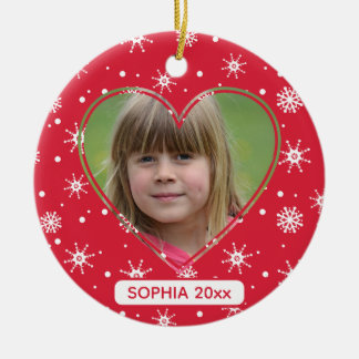 Grandparents Christmas Child Photo Cute Snowflake Ceramic Tree Decoration