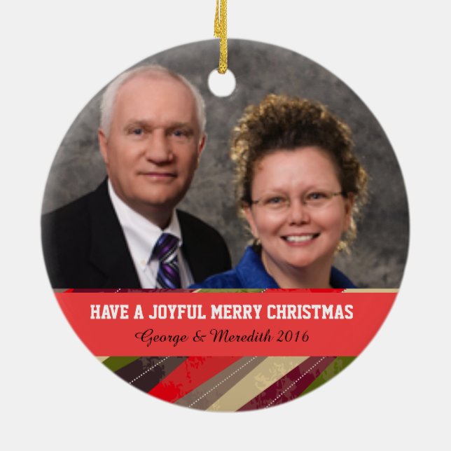 Grandparents Christmas Gift Circle Ornament (Back)