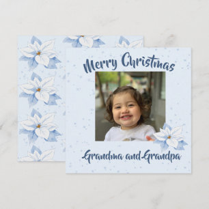Grandparents Christmas Photo Floral Greeting