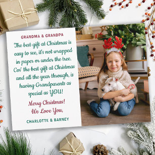 Grandparents Christmas Poem Personalised Photo Holiday Card
