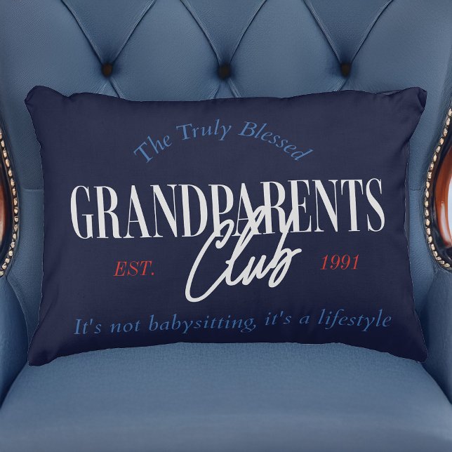 Grandparents Club Nautical It's a Lifestyle Funny Decorative Cushion (Grandparents Club pillow)