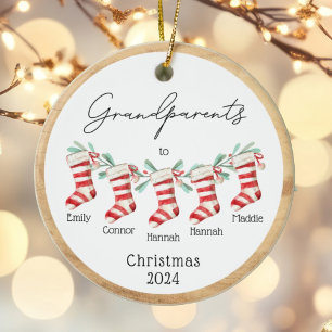 Grandparents Custom Stockings Christmas Tree Ceramic Tree Decoration
