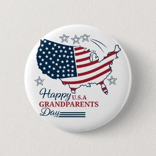 Grandparents Day 2025 USA Vector 6 Cm Round Badge