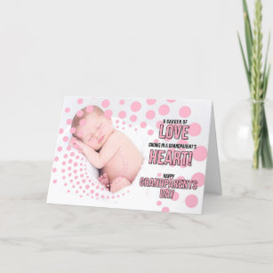 Grandparents Day Baby Girl in Pink Holiday Card