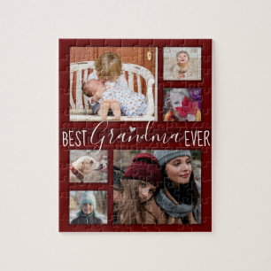 Grandparents Day Best Grandma Ever Multi Photo Jigsaw Puzzle