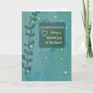 Grandparents Day Birthday Green Hand Drawn Look Card