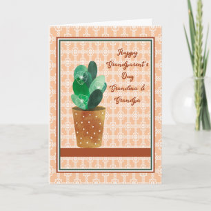 Grandparents Day Card Cactus & Peach Background