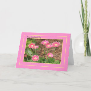 Grandparent's Day Card Pink Daisies Blank Inside