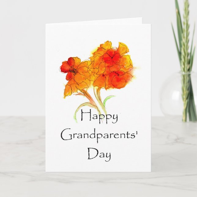 Grandparents' Day Floral Greeting Card (Front)