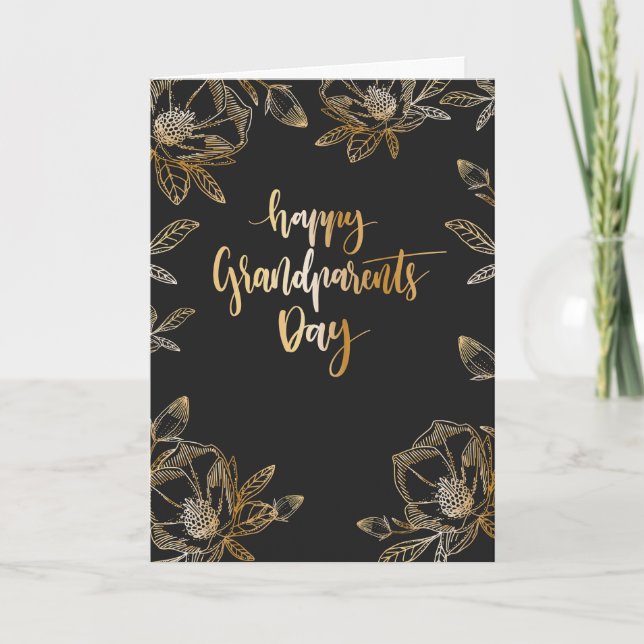 Grandparents Day Floral Photo Card (Front)