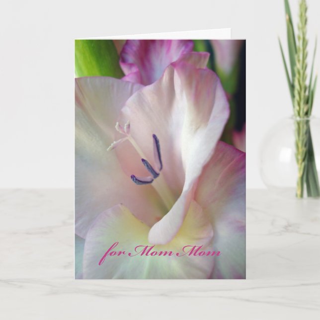 Grandparents Day for Mum Mum, Pink Gladiolus Card (Front)