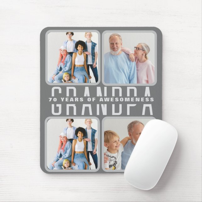 Grandparents day gift for 70 year old mouse mat (With Mouse)