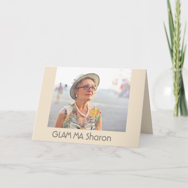 Grandparents Day GLAM MA Customise Greeting Card (Front)